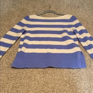 Blue and white sweater